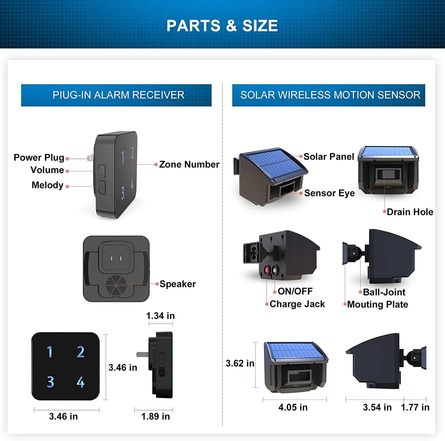 400 Meters Solar Wireless Driveway Alarm - SunTweet