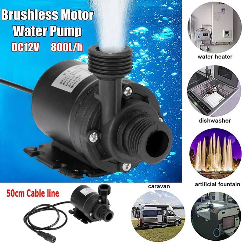 50W 12V Low Noise Brushless Pump Outdoor Waterfall Fountain - SunTweet