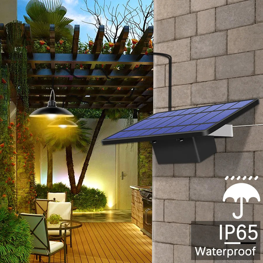 Double Head Solar Pendant Light