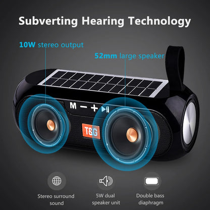 Portable Column Wireless Bluetooth Solar Power MP3 Loudspeaker