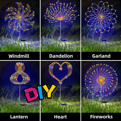 Solar Firework Fairy Lights for Outdoor Decor