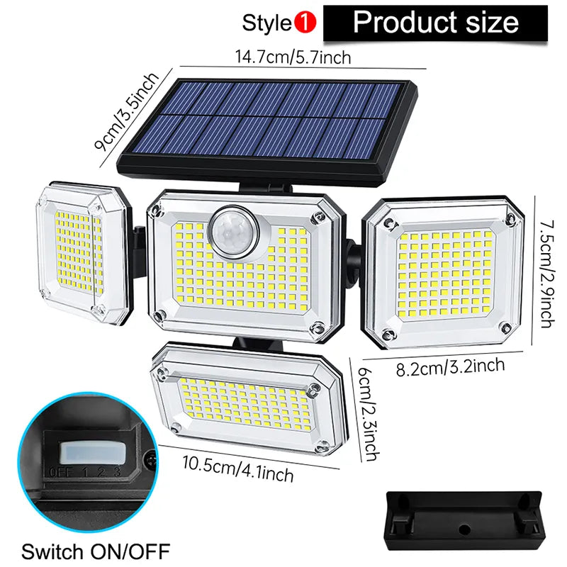 Super Bright 20W Solar Lamp: 122 LEDs, IP65 Waterproof