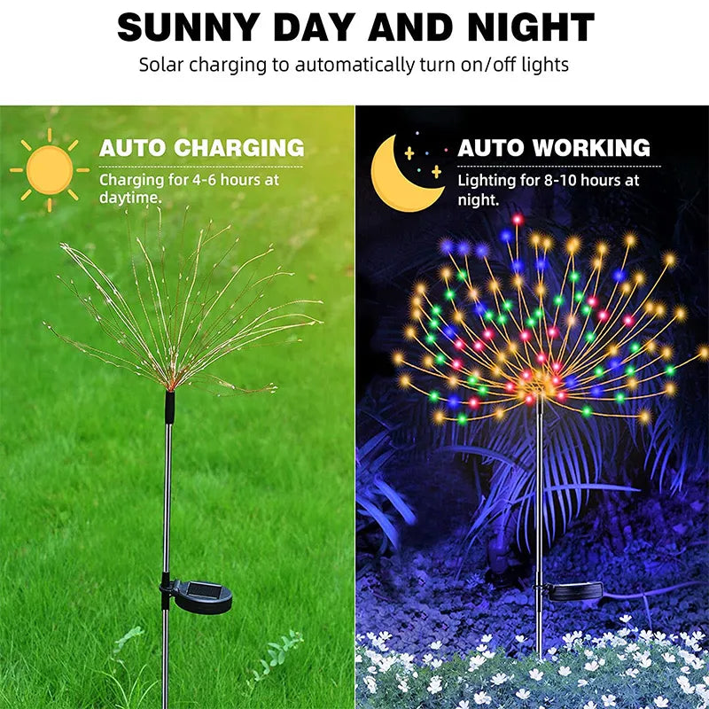 Solar Firework Fairy Lights for Outdoor Decor