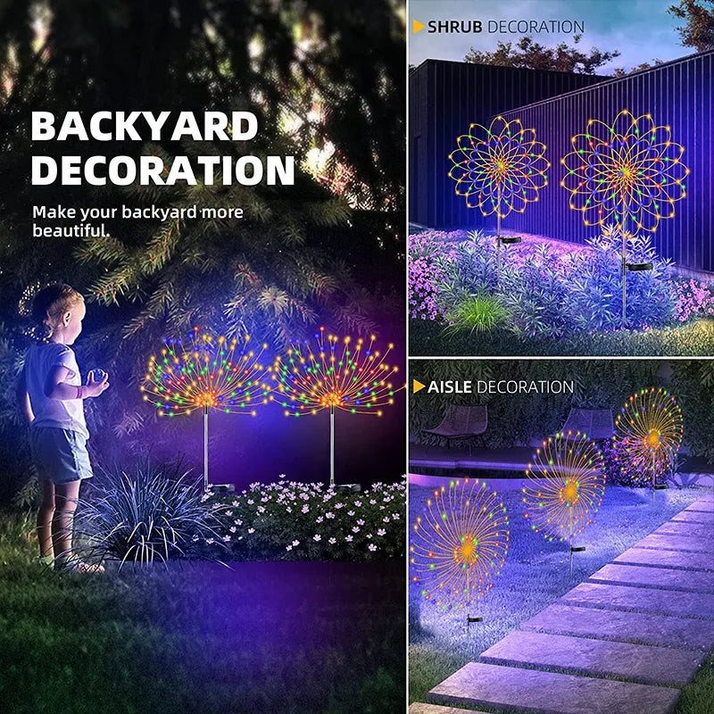 Solar Firework Fairy Lights for Outdoor Decor