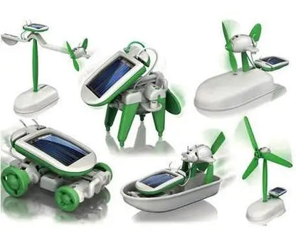 New DIY 6 IN 1 Educational Learning Power Solar Robot Kit