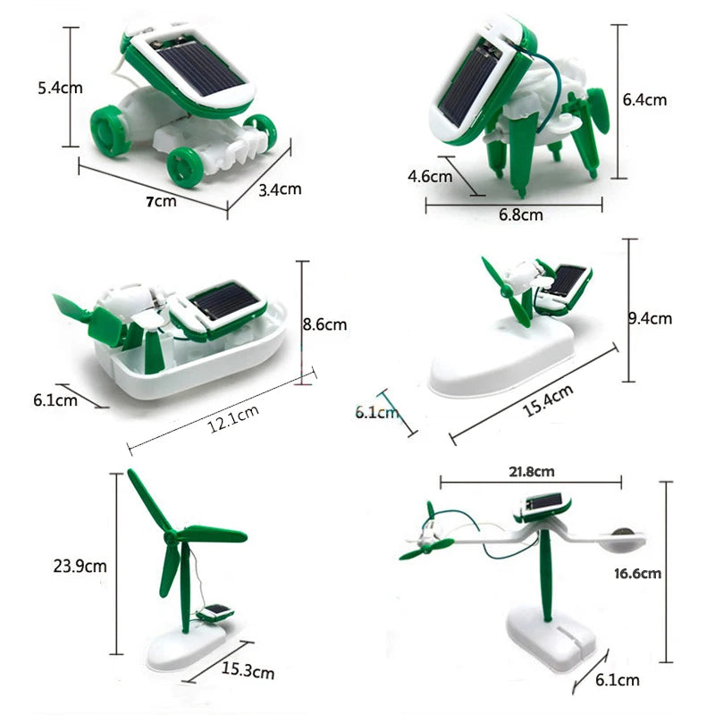 New DIY 6 IN 1 Educational Learning Power Solar Robot Kit