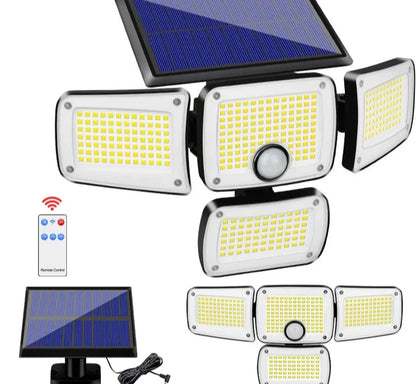 Ilumine su exterior con una lámpara de pared solar LED 182/112: cabezales ajustables, seguridad y 3 modos de trabajo 