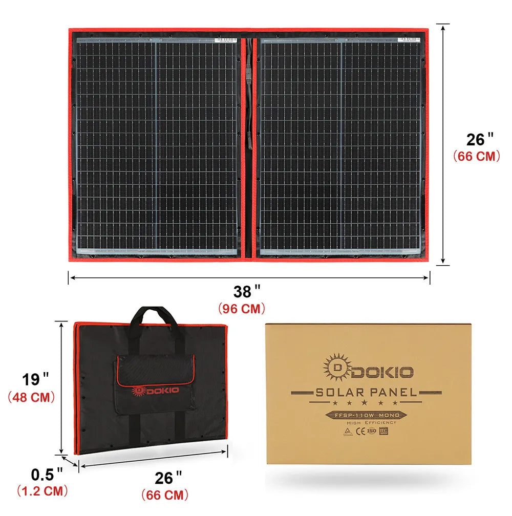 Panel solar plegable portátil con controlador de 12V