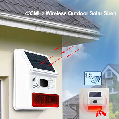 Wireless Solar Sound Light Flash Horn Alarm