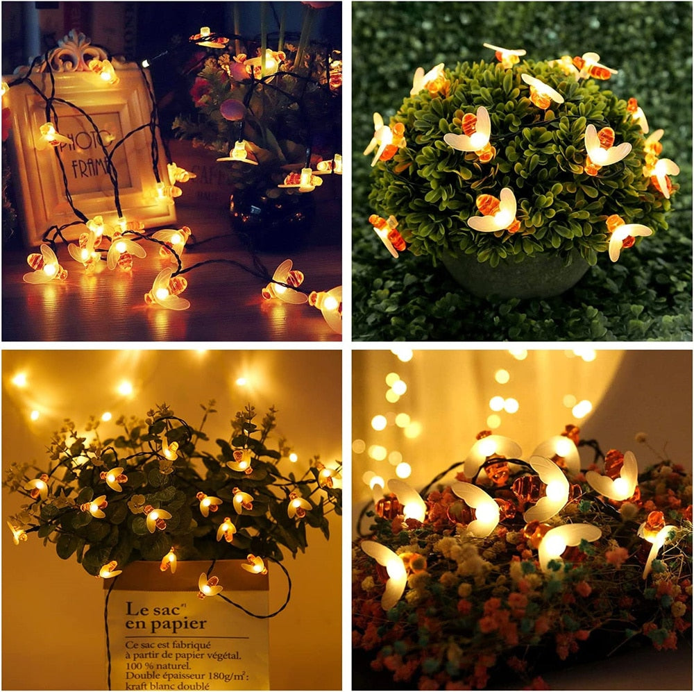 Solar String Light 20 LED Cute Bee Outdoor Light Starry Fairy Decor LampMöbel &amp;amp; Wohnen, Beleuchtung, Lichterketten!