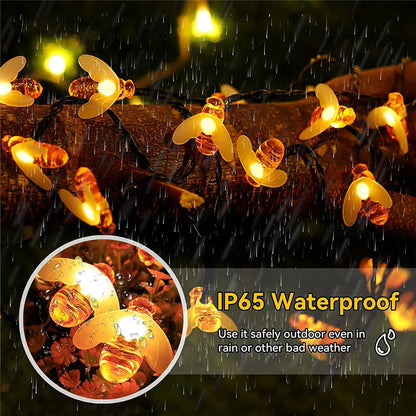 Solar String Light 20 LED Cute Bee Outdoor Light Starry Fairy Decor LampMöbel &amp;amp; Wohnen, Beleuchtung, Lichterketten!