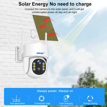 Solar Panel IP Camera Wi-Fi 4MP 4G Video