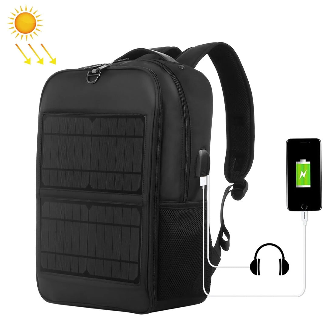 Solar Backpack 14W Solar Panel Powered Backpack Laptop Bag