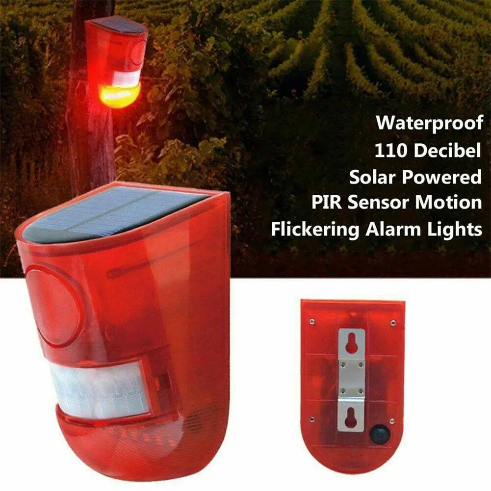 Solar Infrared Motion Sensor Alarm With 110db Siren