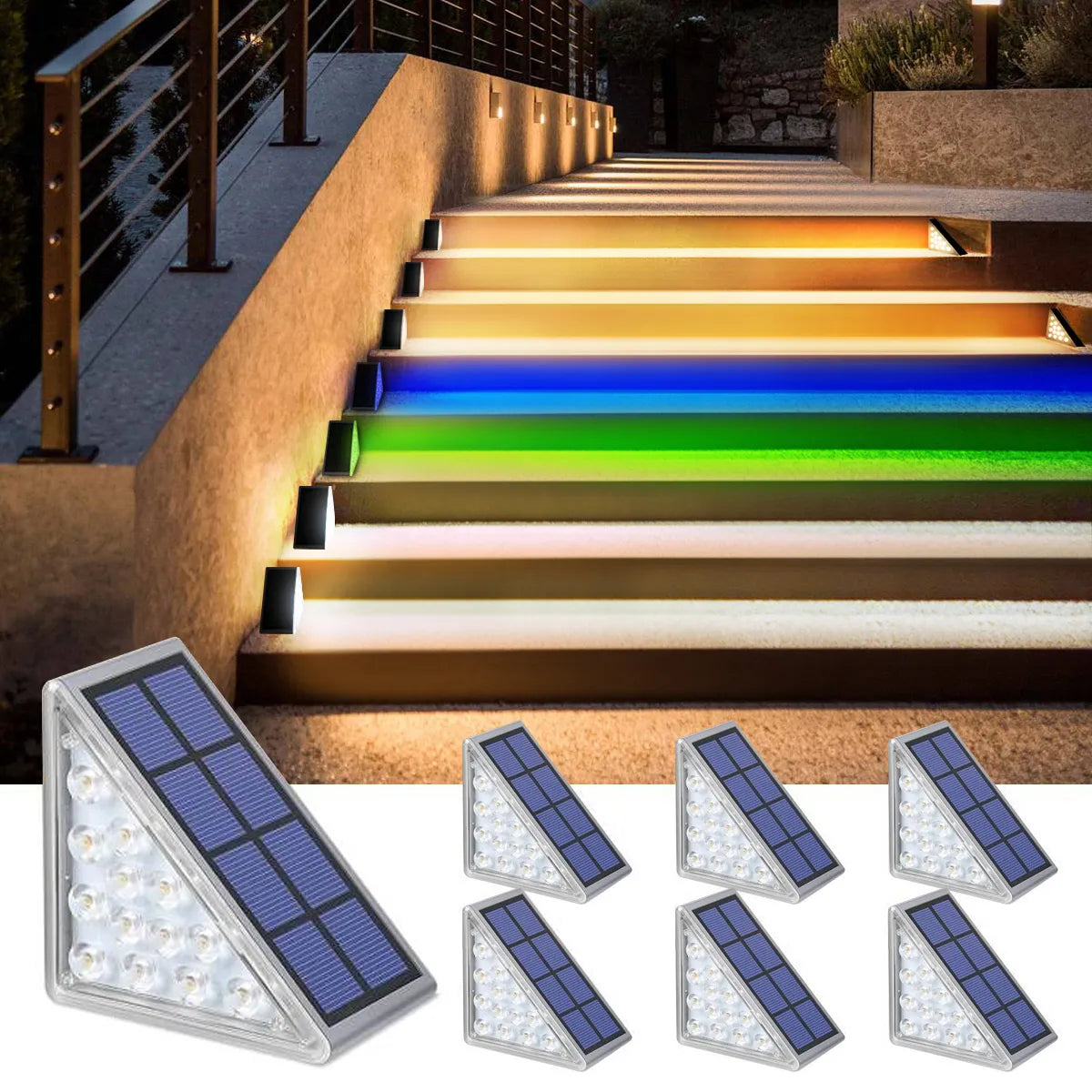 Máximo brillo solar para escaleras: lámpara de peldaño LED resistente al agua IP67 con diseño antirrobo para decoración de jardines y terrazas 