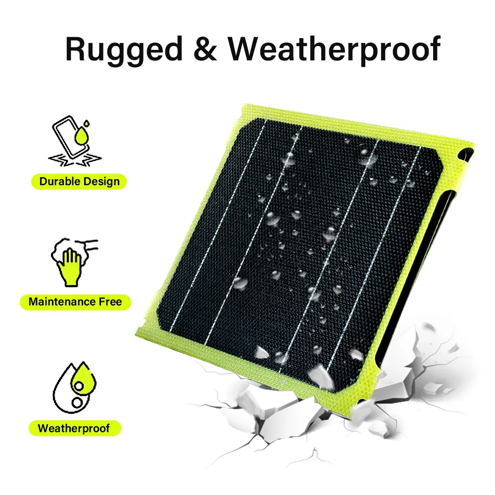 Cargador de panel solar portátil de alta eficiencia con carga rápida para dispositivos móviles