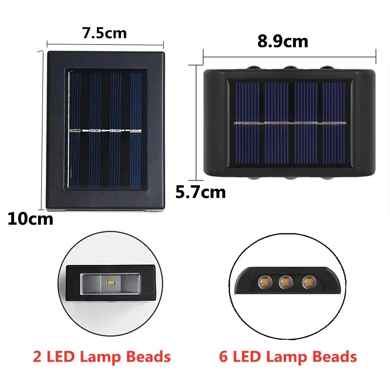 Up-and-Down-Solarwandleuchten für Außenbereiche