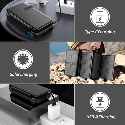 Solar Power Bank 20000mAh/Cables solar charging panel