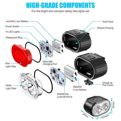 Cycling Bicycle Front Rear Light - SunTweet