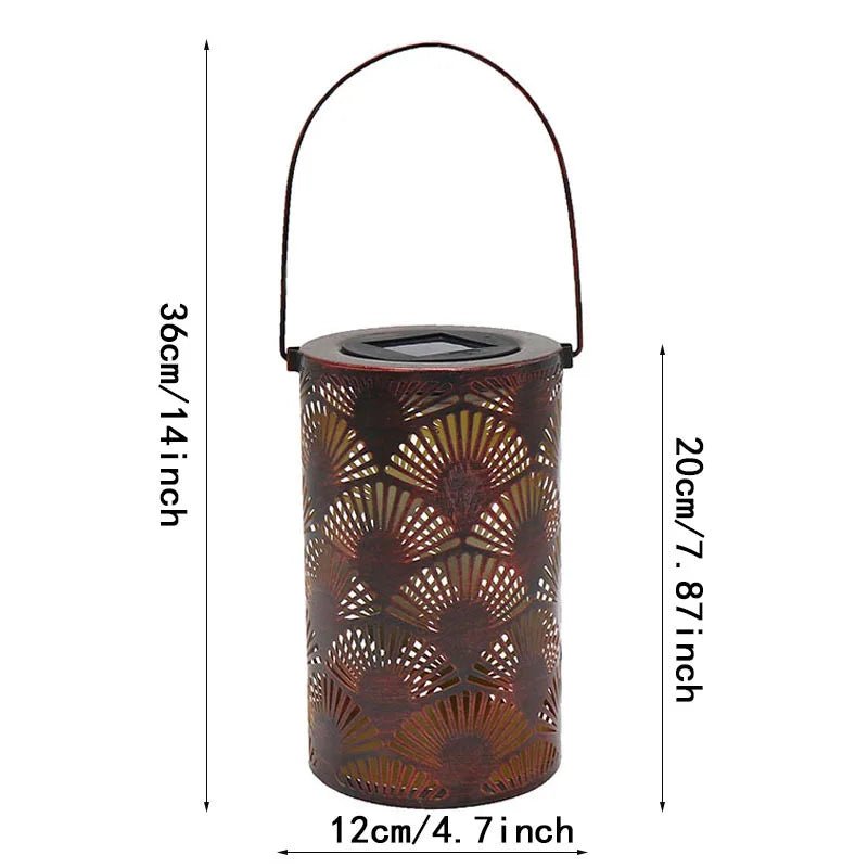 LED Solar Lantern Light Hollow Wrought Iron Projection Light - SunTweet