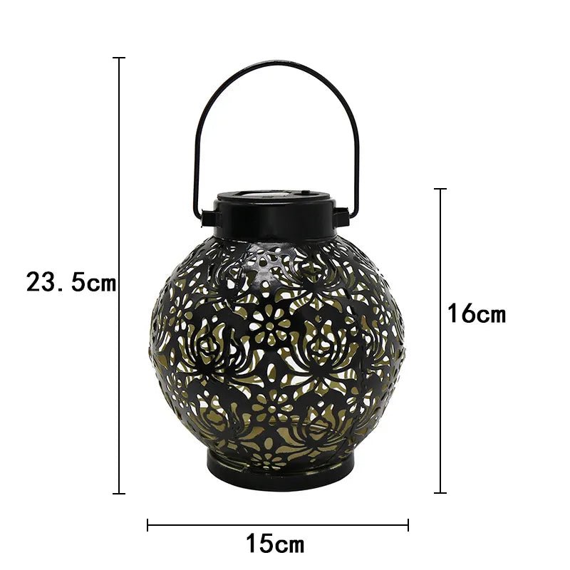 LED Solar Lantern Light Hollow Wrought Iron Projection Light - SunTweet