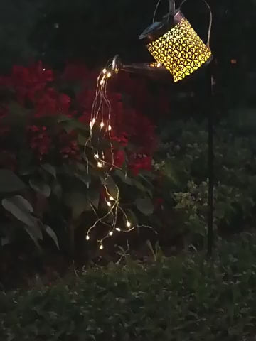 Solar wasserdichte Gießkanne Licht hängende Wasserfalllampe